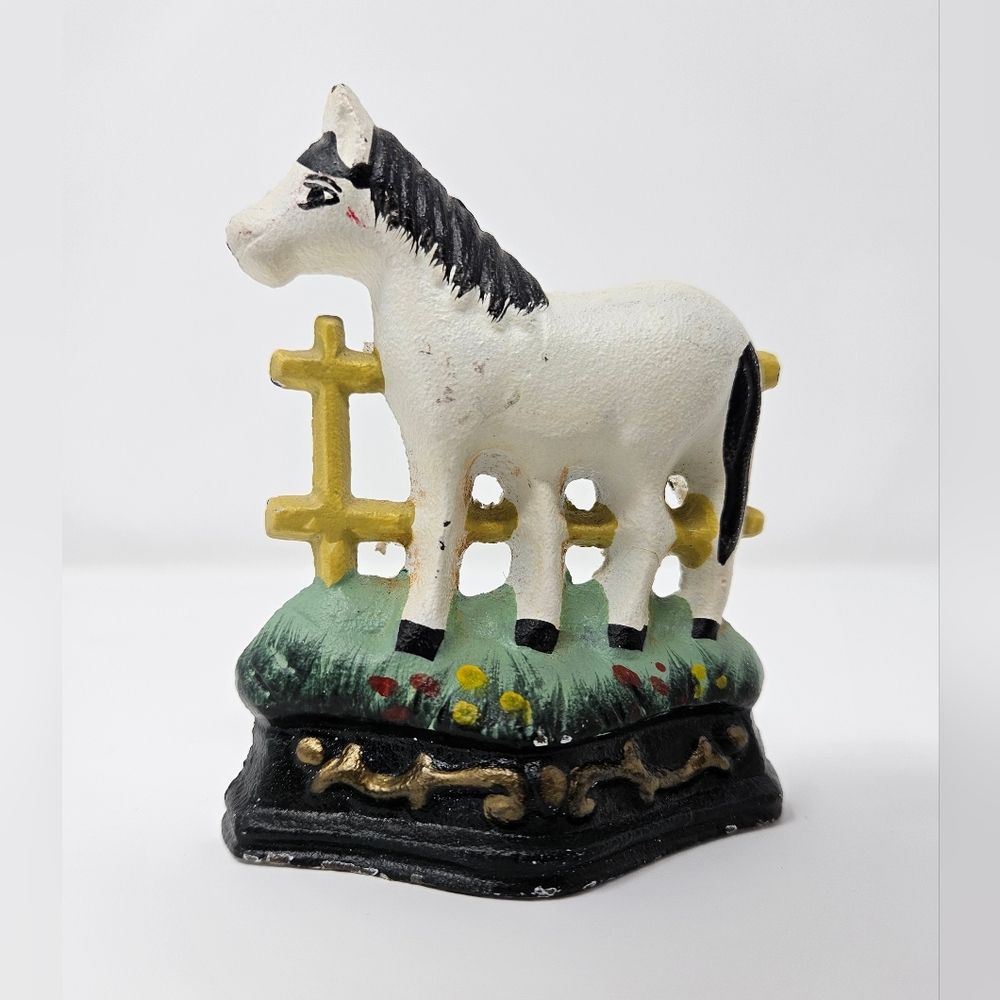 Rustic Small Cast Iron Horse Doorstop